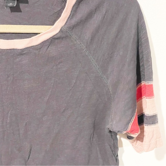 Torrid Size 0X Dark Grey Ringer Stripe Short Sleeve Crewneck Tshirt - Picture 2 of 5